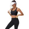 imageMAGCOMSEN Womens Sports Bras Cross Back Wireless Padded Bra Wide Strap Low Impact MoistureWicking for Workout Gym YogaBlack