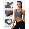 imageMAGCOMSEN Womens Sports Bras Cross Back Wireless Padded Bra Wide Strap Low Impact MoistureWicking for Workout Gym YogaDark Grey