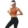 imageMAGCOMSEN Womens Sports Bras Cross Back Wireless Padded Bra Wide Strap Low Impact MoistureWicking for Workout Gym YogaDark Orange