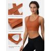 imageMAGCOMSEN Womens Sports Bras Cross Back Wireless Padded Bra Wide Strap Low Impact MoistureWicking for Workout Gym YogaDark Orange