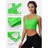 imageMAGCOMSEN Womens Sports Bras Cross Back Wireless Padded Bra Wide Strap Low Impact MoistureWicking for Workout Gym YogaGrass Green