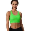 imageMAGCOMSEN Womens Sports Bras Cross Back Wireless Padded Bra Wide Strap Low Impact MoistureWicking for Workout Gym YogaGrass Green
