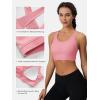 imageMAGCOMSEN Womens Sports Bras Cross Back Wireless Padded Bra Wide Strap Low Impact MoistureWicking for Workout Gym YogaGrey Pink
