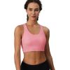 imageMAGCOMSEN Womens Sports Bras Cross Back Wireless Padded Bra Wide Strap Low Impact MoistureWicking for Workout Gym YogaGrey Pink