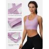 imageMAGCOMSEN Womens Sports Bras Cross Back Wireless Padded Bra Wide Strap Low Impact MoistureWicking for Workout Gym YogaGrey Purple