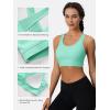 imageMAGCOMSEN Womens Sports Bras Cross Back Wireless Padded Bra Wide Strap Low Impact MoistureWicking for Workout Gym YogaLake Blue
