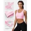 imageMAGCOMSEN Womens Sports Bras Cross Back Wireless Padded Bra Wide Strap Low Impact MoistureWicking for Workout Gym YogaLight Pink