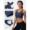 imageMAGCOMSEN Womens Sports Bras Cross Back Wireless Padded Bra Wide Strap Low Impact MoistureWicking for Workout Gym YogaNavy