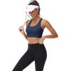 imageMAGCOMSEN Womens Sports Bras Cross Back Wireless Padded Bra Wide Strap Low Impact MoistureWicking for Workout Gym YogaNavy