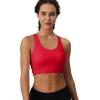 imageMAGCOMSEN Womens Sports Bras Cross Back Wireless Padded Bra Wide Strap Low Impact MoistureWicking for Workout Gym YogaRed