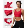 imageMAGCOMSEN Womens Sports Bras Cross Back Wireless Padded Bra Wide Strap Low Impact MoistureWicking for Workout Gym YogaRed