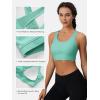 imageMAGCOMSEN Womens Sports Bras Cross Back Wireless Padded Bra Wide Strap Low Impact MoistureWicking for Workout Gym YogaWaterfall Green