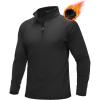 imageMAGCOMSEN Mens Quarter Zip Pullover Long Sleeve Sweatshirts Fleece Lined Golf Pullover Thermal Gym Workout TopsBlack