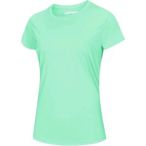 imageMAGCOMSEN Womens Short Sleeve TShirts UPF 50 Sun Protection Quick Dry Athletic Running Workout Rash Guard TopsMint Green