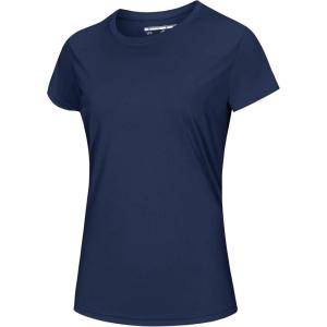 imageMAGCOMSEN Womens Short Sleeve TShirts UPF 50 Sun Protection Quick Dry Athletic Running Workout Rash Guard TopsNavy