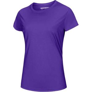 imageMAGCOMSEN Womens Short Sleeve TShirts UPF 50 Sun Protection Quick Dry Athletic Running Workout Rash Guard TopsPruple