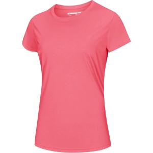 imageMAGCOMSEN Womens Short Sleeve TShirts UPF 50 Sun Protection Quick Dry Athletic Running Workout Rash Guard TopsRose