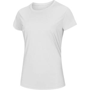 imageMAGCOMSEN Womens Short Sleeve TShirts UPF 50 Sun Protection Quick Dry Athletic Running Workout Rash Guard TopsWhite