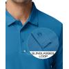 imageMAGCOMSEN Mens Polo Shirts 3 Button Quick Dry Performance Long Sleeve Tactical Shirts Pique Jersey Golf ShirtBlue Green