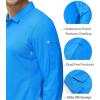 imageMAGCOMSEN Mens Polo Shirts 3 Button Quick Dry Performance Long Sleeve Tactical Shirts Pique Jersey Golf ShirtHorizon Blue