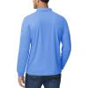 imageMAGCOMSEN Mens Polo Shirts 3 Button Quick Dry Performance Long Sleeve Tactical Shirts Pique Jersey Golf ShirtLightblue