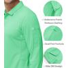 imageMAGCOMSEN Mens Polo Shirts 3 Button Quick Dry Performance Long Sleeve Tactical Shirts Pique Jersey Golf ShirtMint Green