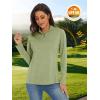 imageMAGCOMSEN Womens 14 Zip Shirts UPF 50 Sun Protection Pullover Long Sleeve Quick Dry Workout Hiking Athletic ShirtsWheat Green