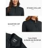imageMAGCOMSEN Womens Long Sleeve Shirts 14 Zip Pullover UPF 50 Sun Protection Quick Dry Hiking Athletic Workout TopsBlack