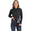 imageMAGCOMSEN Womens Long Sleeve Shirts 14 Zip Pullover UPF 50 Sun Protection Quick Dry Hiking Athletic Workout TopsBlack