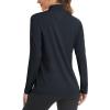 imageMAGCOMSEN Womens Long Sleeve Shirts 14 Zip Pullover UPF 50 Sun Protection Quick Dry Hiking Athletic Workout TopsBlack