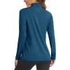 imageMAGCOMSEN Womens Long Sleeve Shirts 14 Zip Pullover UPF 50 Sun Protection Quick Dry Hiking Athletic Workout TopsDark Blue