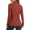 imageMAGCOMSEN Womens Long Sleeve Shirts 14 Zip Pullover UPF 50 Sun Protection Quick Dry Hiking Athletic Workout TopsDark Orange