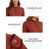 imageMAGCOMSEN Womens Long Sleeve Shirts 14 Zip Pullover UPF 50 Sun Protection Quick Dry Hiking Athletic Workout TopsDark Orange