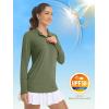 imageMAGCOMSEN Womens Long Sleeve Shirts 14 Zip Pullover UPF 50 Sun Protection Quick Dry Hiking Athletic Workout TopsGreen