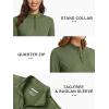 imageMAGCOMSEN Womens Long Sleeve Shirts 14 Zip Pullover UPF 50 Sun Protection Quick Dry Hiking Athletic Workout TopsGreen