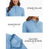 imageMAGCOMSEN Womens Long Sleeve Shirts 14 Zip Pullover UPF 50 Sun Protection Quick Dry Hiking Athletic Workout TopsLight Blue