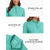 imageMAGCOMSEN Womens Long Sleeve Shirts 14 Zip Pullover UPF 50 Sun Protection Quick Dry Hiking Athletic Workout TopsLight Green