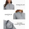 imageMAGCOMSEN Womens Long Sleeve Shirts 14 Zip Pullover UPF 50 Sun Protection Quick Dry Hiking Athletic Workout TopsLight Grey