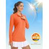 imageMAGCOMSEN Womens Long Sleeve Shirts 14 Zip Pullover UPF 50 Sun Protection Quick Dry Hiking Athletic Workout TopsOrange