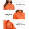 imageMAGCOMSEN Womens Long Sleeve Shirts 14 Zip Pullover UPF 50 Sun Protection Quick Dry Hiking Athletic Workout TopsOrange