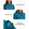 imageMAGCOMSEN Womens Long Sleeve Shirts 14 Zip Pullover UPF 50 Sun Protection Quick Dry Hiking Athletic Workout TopsPeacock Blue
