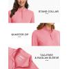 imageMAGCOMSEN Womens Long Sleeve Shirts 14 Zip Pullover UPF 50 Sun Protection Quick Dry Hiking Athletic Workout TopsPink
