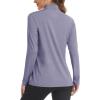 imageMAGCOMSEN Womens Long Sleeve Shirts 14 Zip Pullover UPF 50 Sun Protection Quick Dry Hiking Athletic Workout TopsPurple