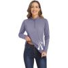 imageMAGCOMSEN Womens Long Sleeve Shirts 14 Zip Pullover UPF 50 Sun Protection Quick Dry Hiking Athletic Workout TopsPurple