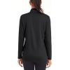 imageMAGCOMSEN Womens Shirts Long Sleeve 14 Zip UPF50 UV Sun Protection Quick Dry Workout Hiking Athletic Shirts Rash GuardBlack