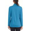 imageMAGCOMSEN Womens Shirts Long Sleeve 14 Zip UPF50 UV Sun Protection Quick Dry Workout Hiking Athletic Shirts Rash GuardBlue Green