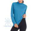 imageMAGCOMSEN Womens Shirts Long Sleeve 14 Zip UPF50 UV Sun Protection Quick Dry Workout Hiking Athletic Shirts Rash GuardBlue Green