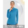 imageMAGCOMSEN Womens Shirts Long Sleeve 14 Zip UPF50 UV Sun Protection Quick Dry Workout Hiking Athletic Shirts Rash GuardBlue Green
