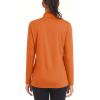 imageMAGCOMSEN Womens Shirts Long Sleeve 14 Zip UPF50 UV Sun Protection Quick Dry Workout Hiking Athletic Shirts Rash GuardDark Orange