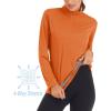 imageMAGCOMSEN Womens Shirts Long Sleeve 14 Zip UPF50 UV Sun Protection Quick Dry Workout Hiking Athletic Shirts Rash GuardDark Orange